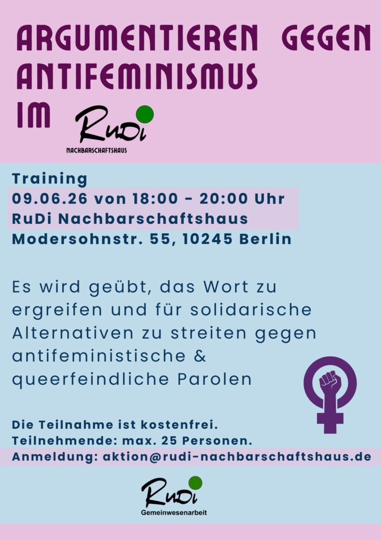 Flyer fürs Argumentationstraining gegen Antifeminismus